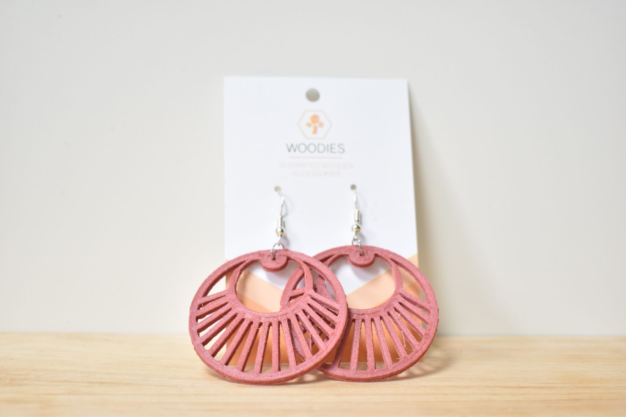 oorbellen earrings woodfilament oorbel custom handgemaakt juwelen sierraad printable 3D woodfilament woodies woodies3D