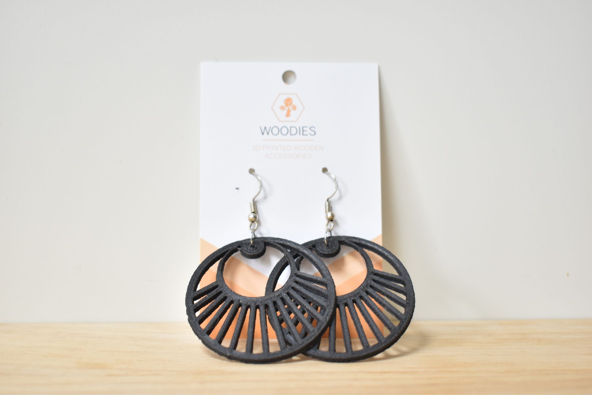 oorbellen earrings woodfilament oorbel custom handgemaakt juwelen sierraad printable 3D woodfilament woodies woodies3D