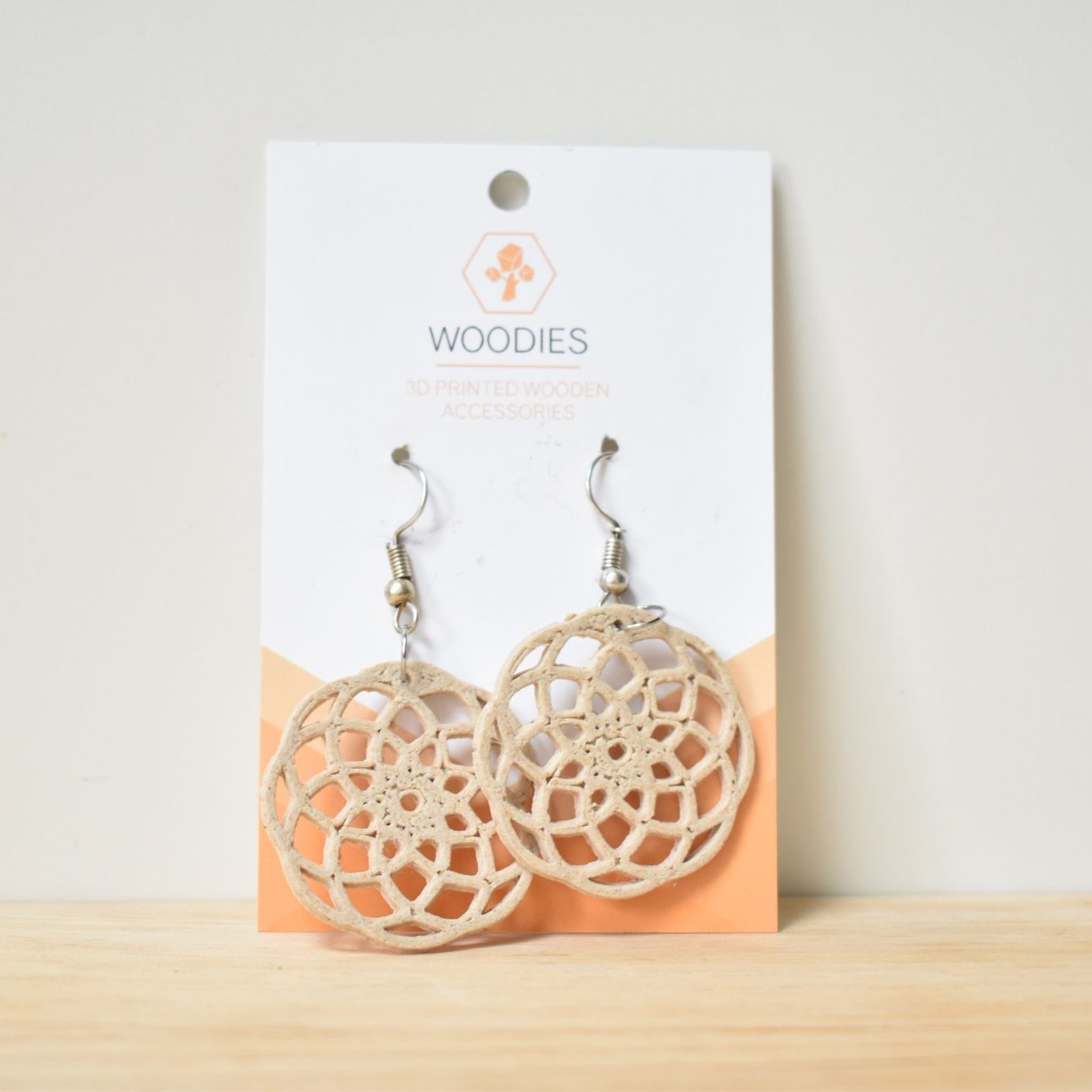 oorbellen earrings woodfilament oorbel custom handgemaakt juwelen sierraad printable 3D woodfilament woodies woodies3D