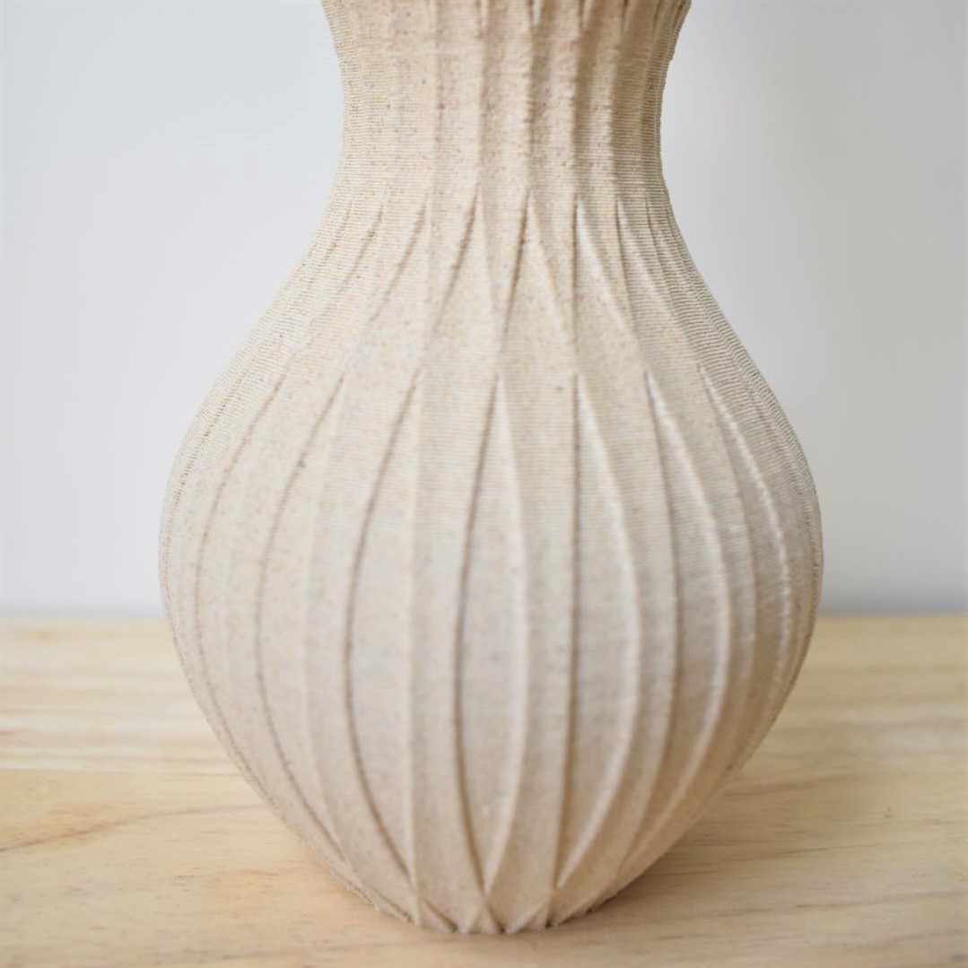 vaasje droogbloemen dried flowers vaas 3D geprinte vase bloemen plantjes decoratie woodfilament 3D 3Ddesign