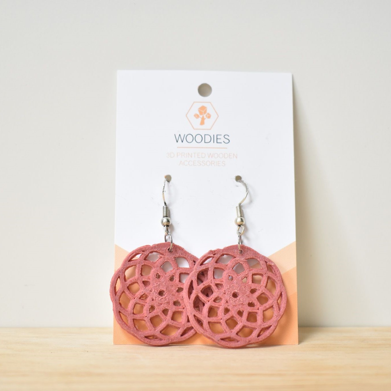 oorbellen earrings woodfilament oorbel custom handgemaakt juwelen sierraad printable 3D woodfilament woodies woodies3D