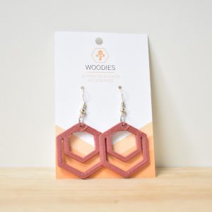 oorbellen earrings woodfilament oorbel custom handgemaakt juwelen sierraad printable 3D woodfilament woodies woodies3D