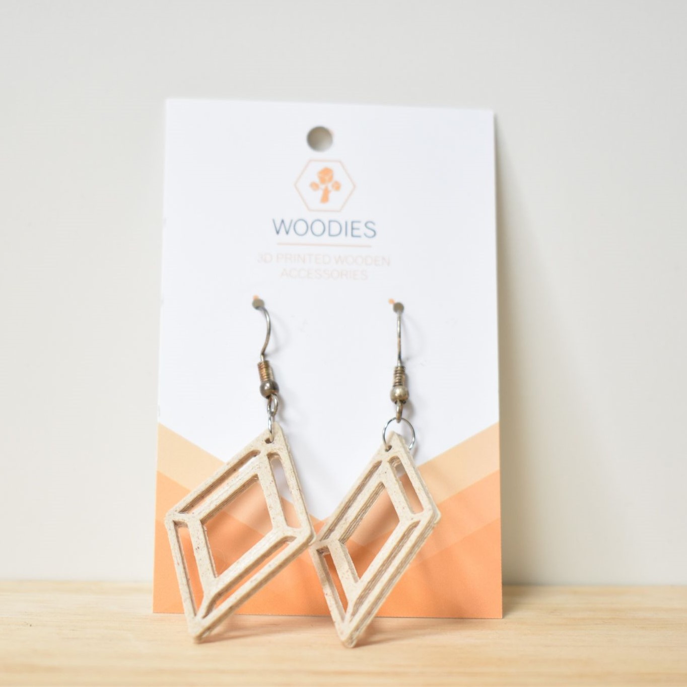 oorbellen earrings woodfilament oorbel custom handgemaakt juwelen sierraad printable 3D woodfilament woodies woodies3D