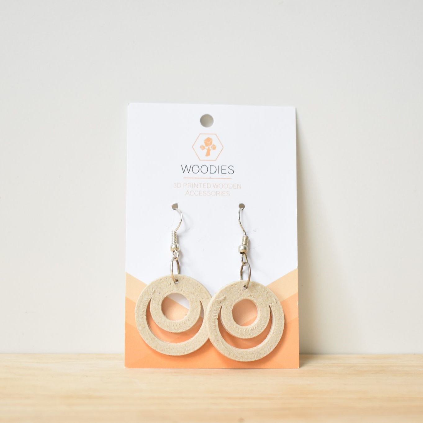 oorbellen earrings woodfilament oorbel custom handgemaakt juwelen sierraad printable 3D woodfilament woodies woodies3D