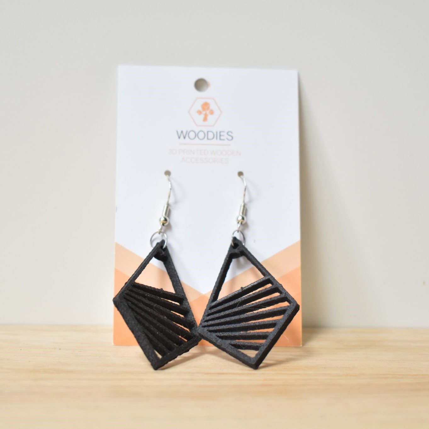 oorbellen earrings woodfilament oorbel custom handgemaakt juwelen sierraad printable 3D woodfilament woodies woodies3D