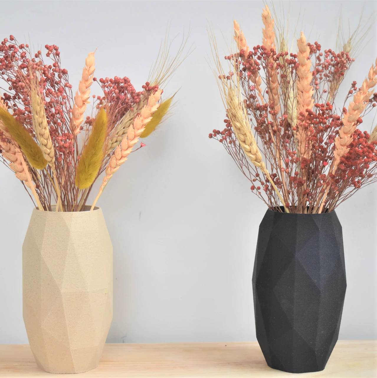 vaasje droogbloemen dried flowers vaas 3D geprinte vase bloemen plantjes decoratie woodfilament 3D 3Ddesign