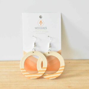 houten oorbellen houtfilmant wood oorbel earring 3D-geprint hout handgemaakt